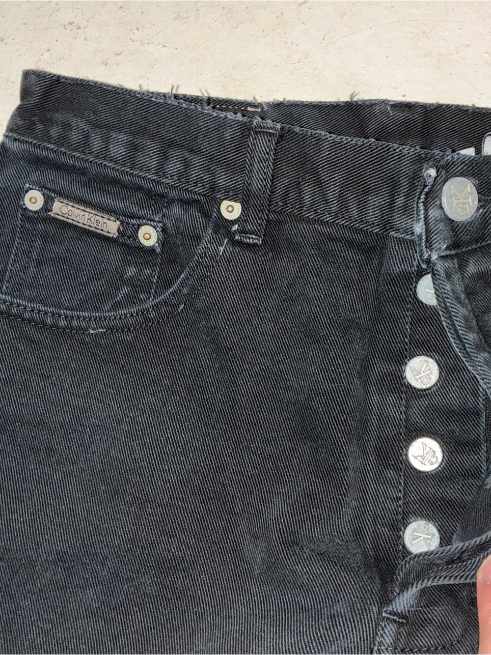 Vintage 90s Calvin Klein Women's Straight Leg Jeans — Black - Picture 5 of 8